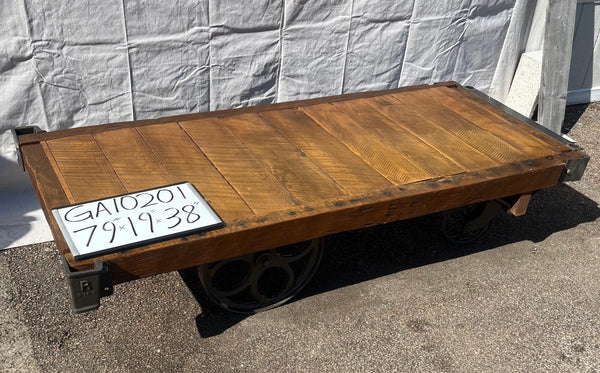 Early 1900s Lineberry Cart (coffee table/ railroad cart) GA10201