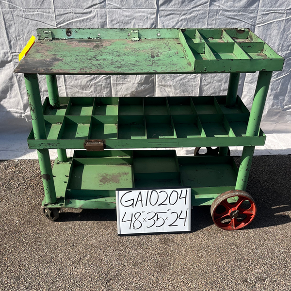 Large  3 Level Industrial Factory Compartment Bin Cart on Wheels GA10204