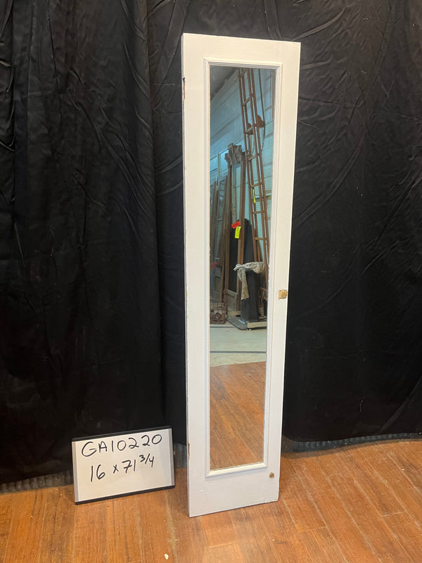 Interior White Single Panel Skinny Door w/ mirror 16" x 71 3/4" GA10220