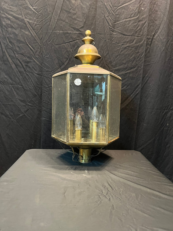 Brass 6-Bulb Street Lamp w/ Bevelled Glass GA10299