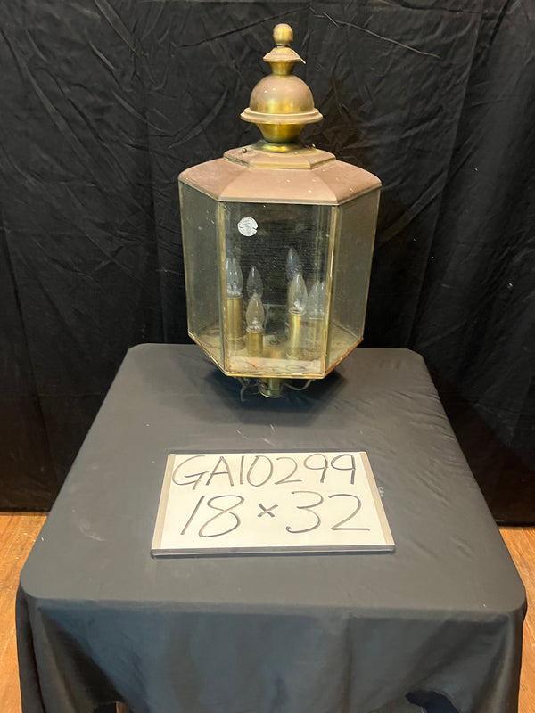 Brass 6-Bulb Street Lamp w/ Bevelled Glass GA10299