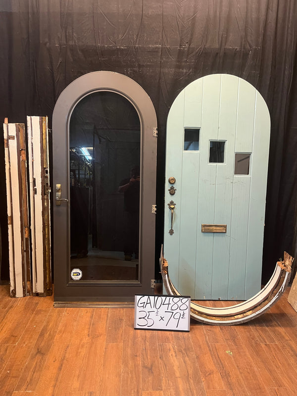 2 Pc Set Arched Door & Glass Pane Door GA10488