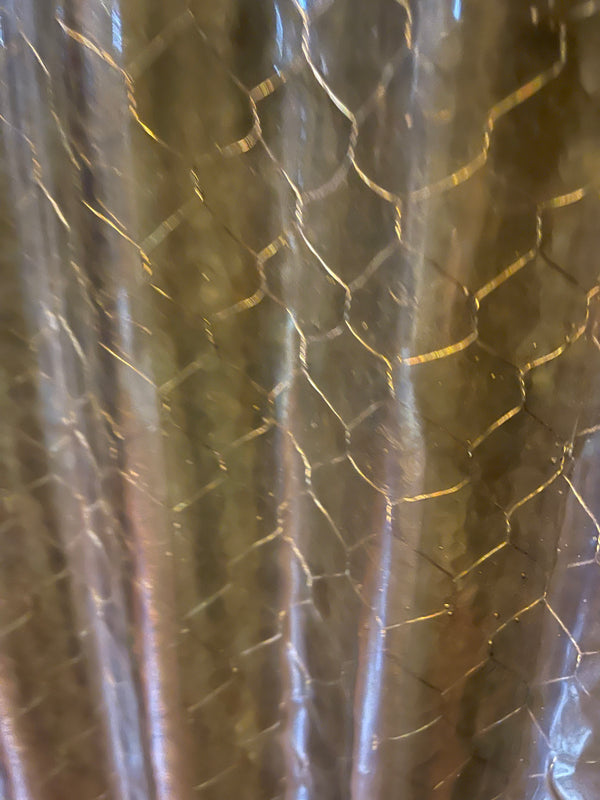 Corrugated Root Beer Glass Panels with Chicken Wire 40" x 27 1/2" #GARootbeer