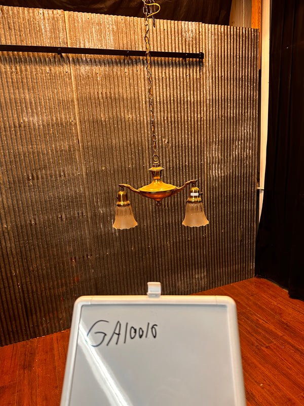 ART DECO DUAL-HANGING LIGHT FIXTURE WITH SHADES GA10016