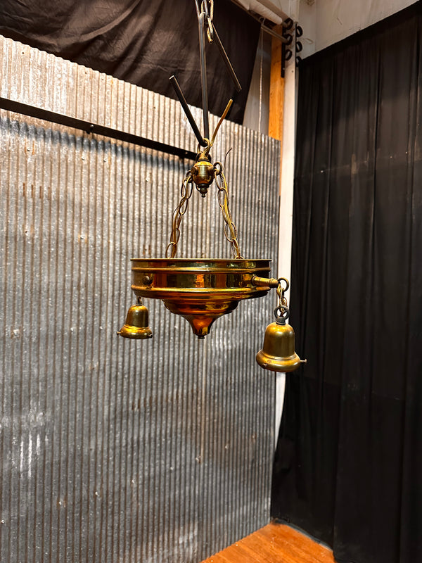 ART DECO DOUBLE HANGING PAN-STYLE LIGHT FIXTURE GA10022