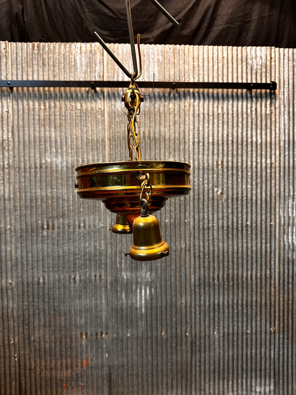 ART DECO DOUBLE HANGING PAN-STYLE LIGHT FIXTURE GA10022