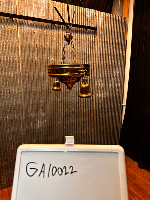ART DECO DOUBLE HANGING PAN-STYLE LIGHT FIXTURE GA10022
