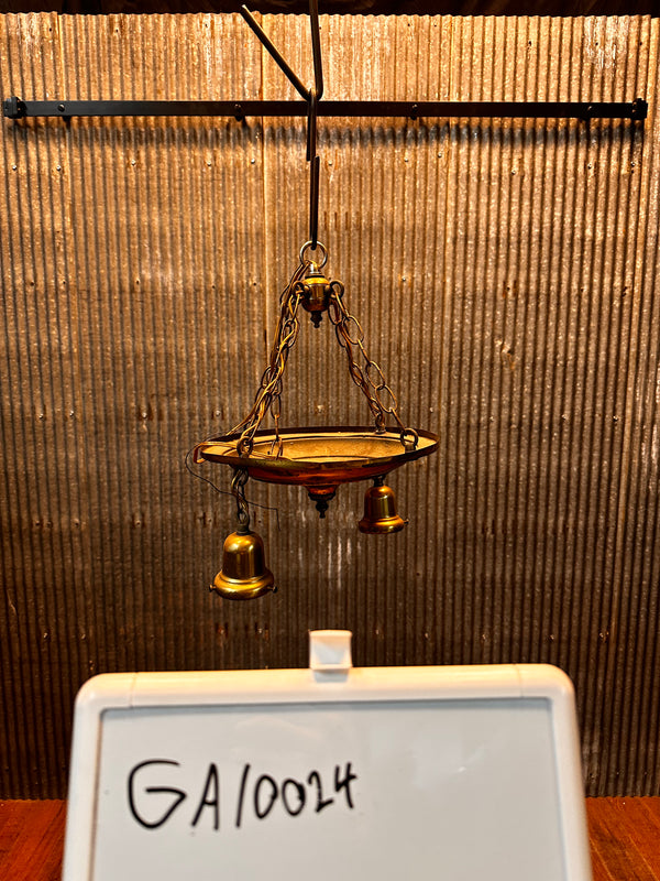 ART DECO DUAL-LIGHT HANGING PAN-STYLE LIGHT FIXTURE GA10024