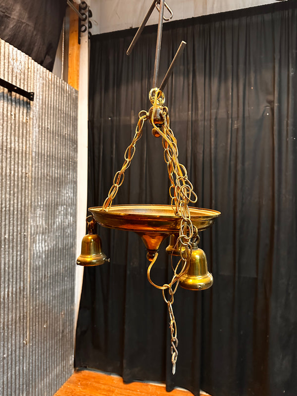 ART DECO TRIPLE-LIGHT PAN-STYLE HANGING FIXTURE GA10048