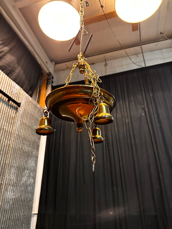 ART DECO TRIPLE-LIGHT PAN-STYLE HANGING FIXTURE GA10048