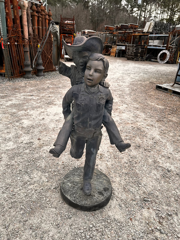 BRONZE SCULPTURE YOUNG COWBOYS GA11030