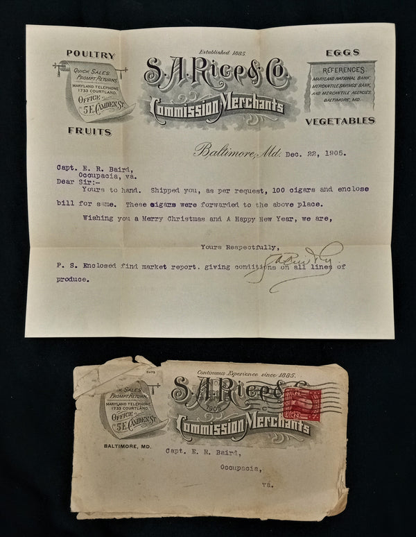 1905 Correspondence to Captain E.R. Baird Aide to Gen. George Pickett Framed GA9390