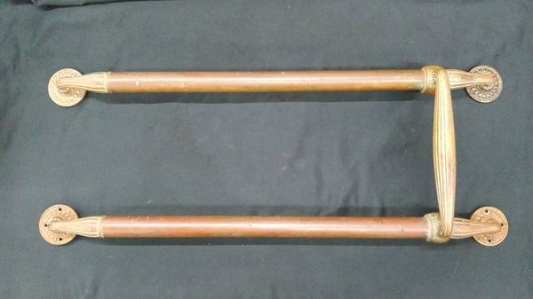 Tiffany Style Bronze Art Deco 26"  Double Door Push Bar GA9481