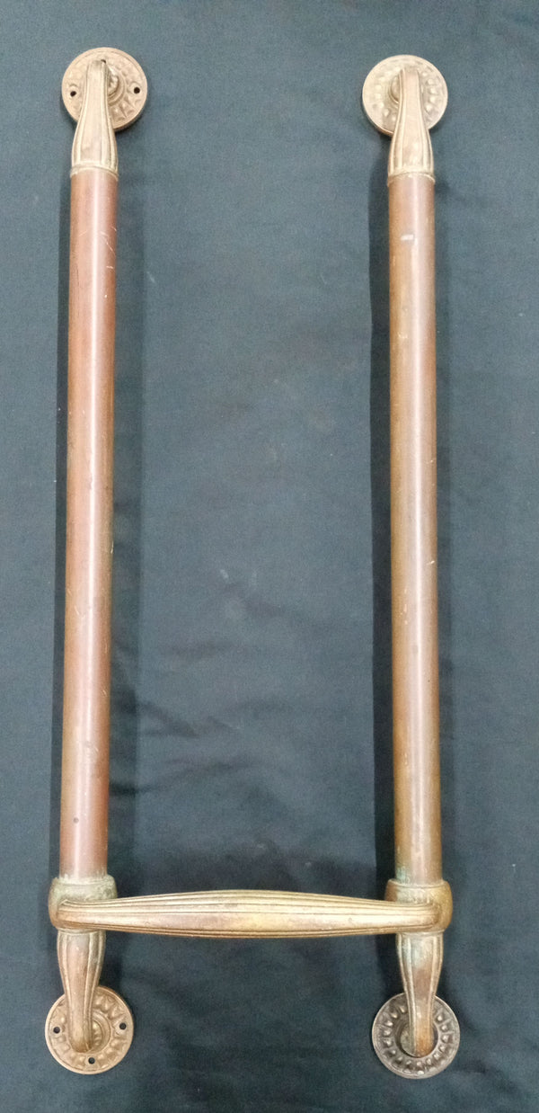 Tiffany Style Bronze Art Deco 26"  Double Door Push Bar GA9481