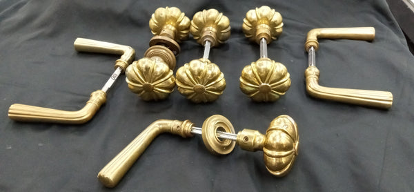 Ornate Art Nouveau Brass Hardware Lot for 6 Doors GA9511