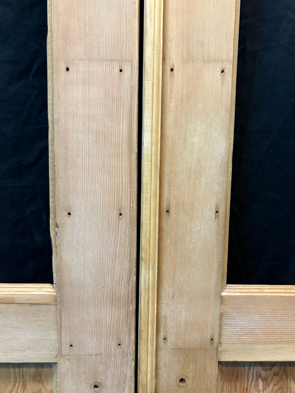 Antique 1/2 Glass Pine Door Pair GS6007