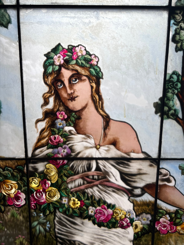 Hand Painted Leaded Framed Pictorial Window GS6024