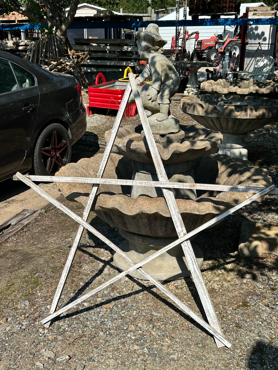 White Painted Repurposed Star Shaped Authentic NC Tobacco Drying