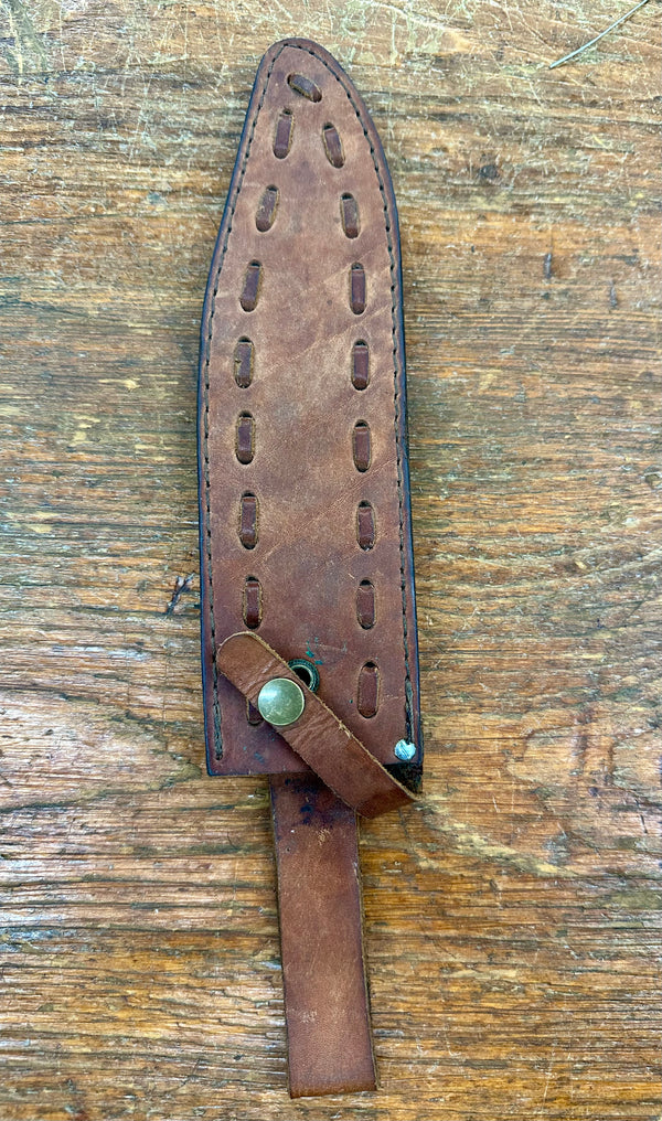 Stainless Steel Scabbard Hunting Knife w/ Brown Leather Sheath GA20161