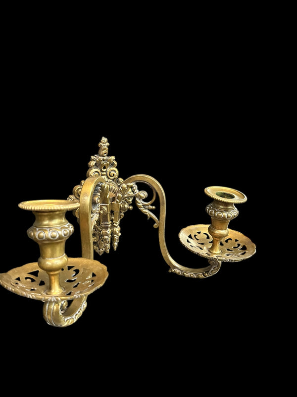 Brass Candle Wall Sconce Pair GA20094