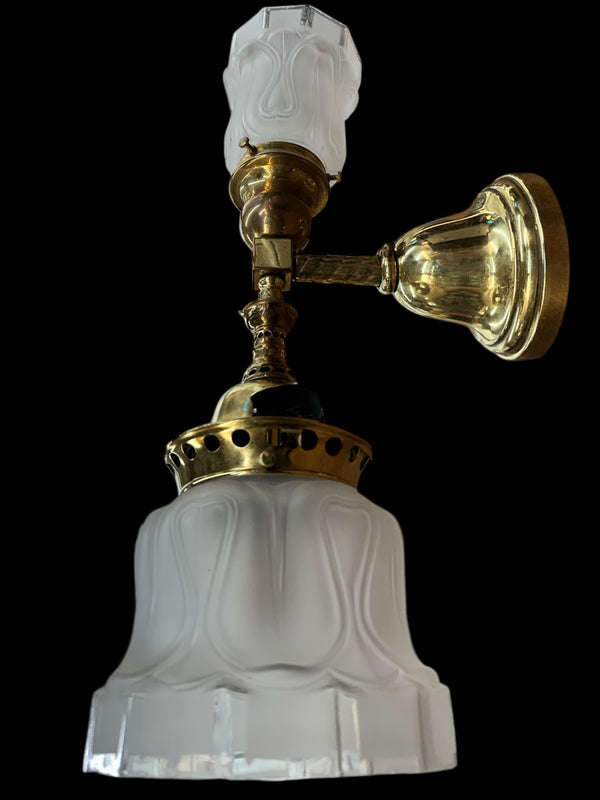 Brass Welsbach Reflex Inverted Gas/Electric Wall Sconce GA20095