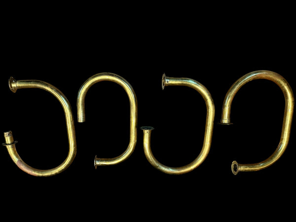 Set of 4 Solid Brass Bar Handrails w/ Flanges GA20118
