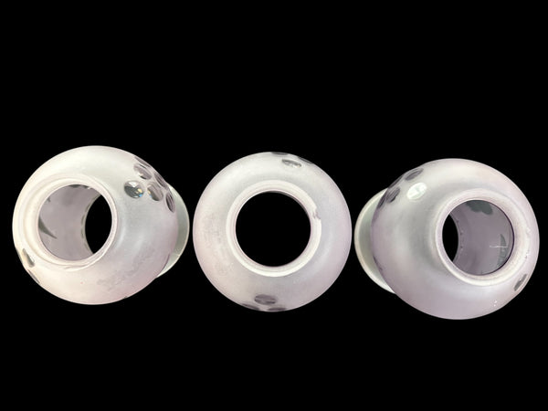 Set of 3 Purple Frosted Glass Shades w/ Etched Floral Designs GA20234