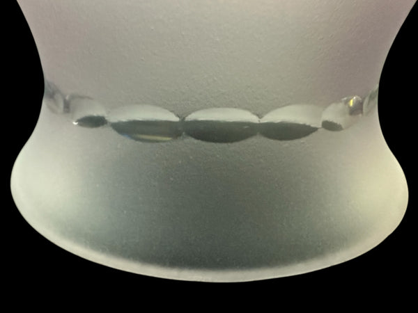 Set of 3 Purple Frosted Glass Shades w/ Etched Floral Designs GA20234