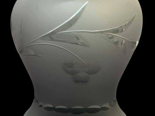 Set of 3 Purple Frosted Glass Shades w/ Etched Floral Designs GA20234