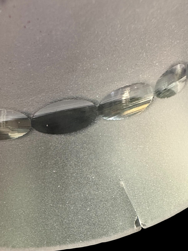 Set of 3 Purple Frosted Glass Shades w/ Etched Floral Designs GA20234