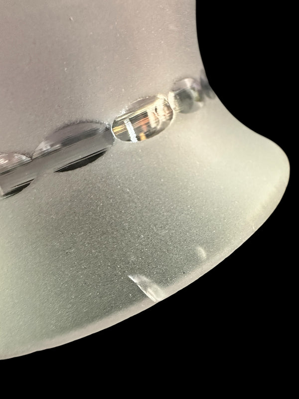 Set of 3 Purple Frosted Glass Shades w/ Etched Floral Designs GA20234