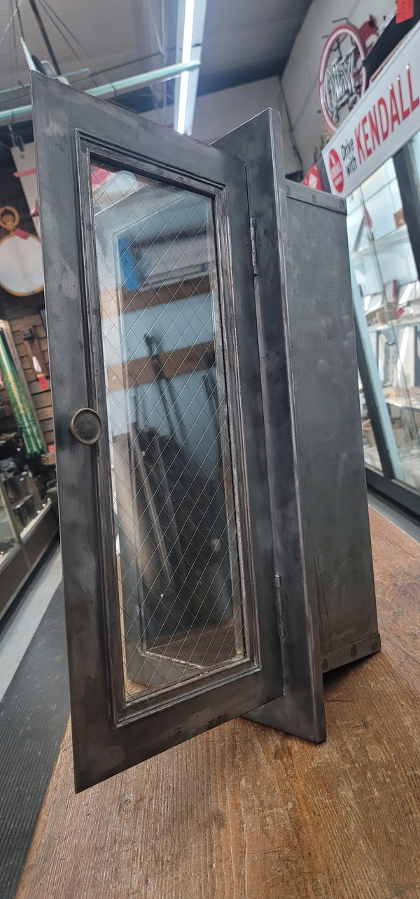 Custom Repurposed Fire Extinguisher Cabinet w/ Chicken Wire Glass GS00816