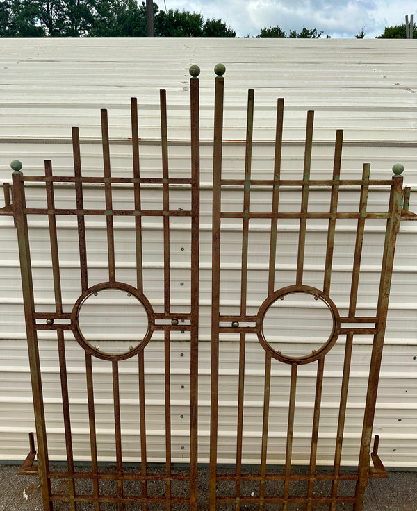 Pair of Antique Iron Entry Gates w/ Cascading Top GA20343