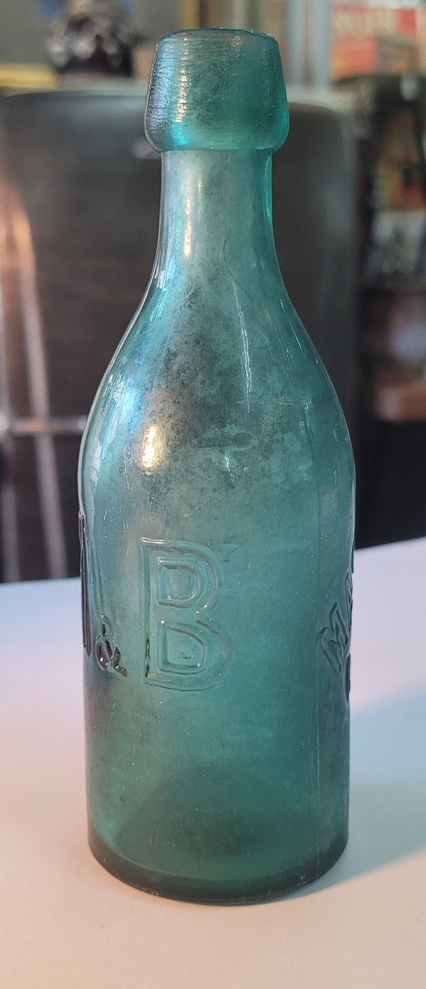 1859 Mason & Burns Richmond VA Blue Green #51130AC Bottle 7 1/4" T GS00818