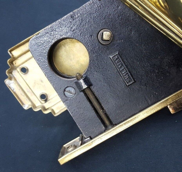Art Deco Mortise Lock Set w/ Dead Bolt Hole Thumb Turn & Backplates GS00752