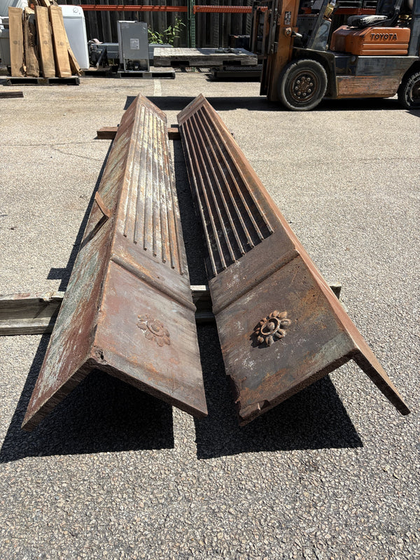 Early 1900's Cast Iron Commercial Building Facade Corner Brackets From Richmond, VA GA20320