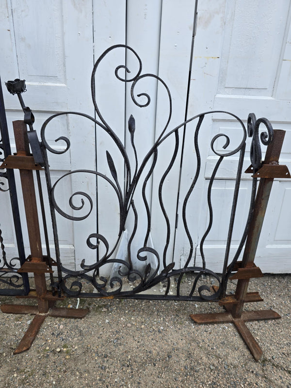 Unique Hand-Forged Garden Gate w/ Rose Ornament GAM0468
