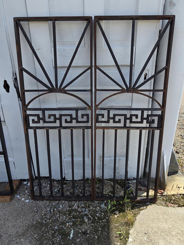 Antique Geometric Iron Gate Pair GAM0453