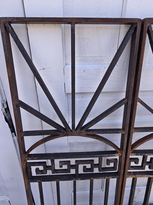 Antique Geometric Iron Gate Pair GAM0453