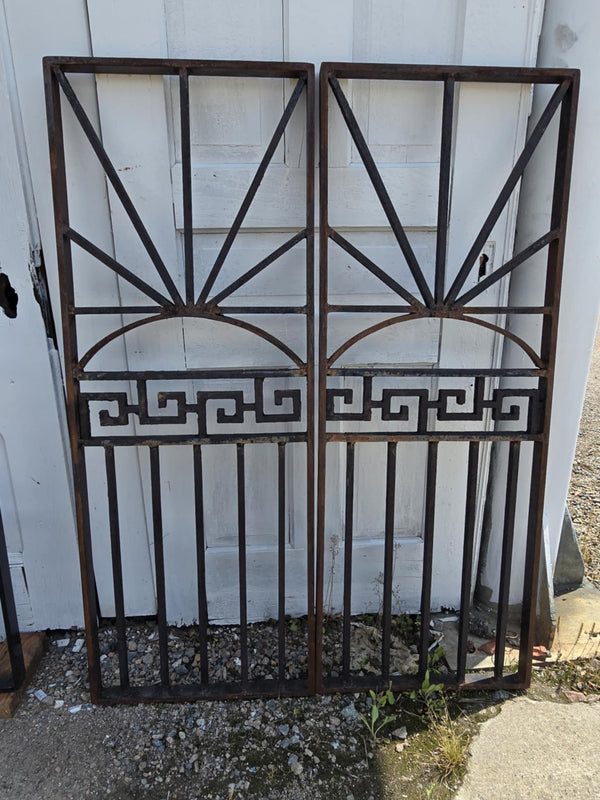 Antique Geometric Iron Gate Pair GAM0454