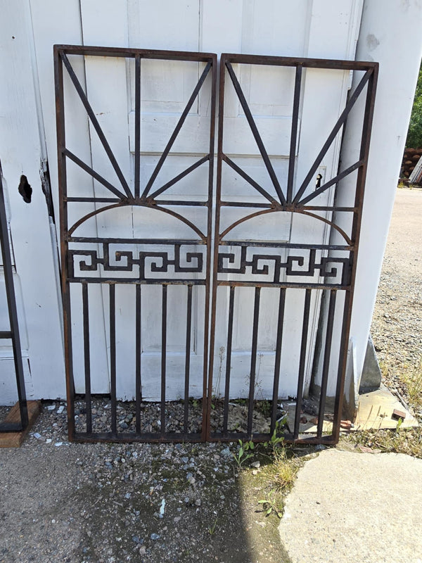 Antique Geometric Iron Gate Pair GAM0454