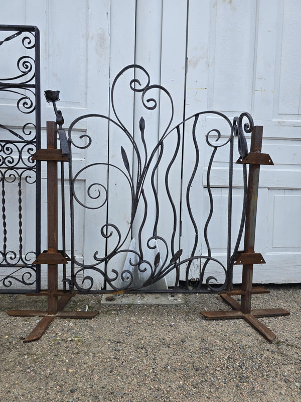 Unique Hand-Forged Garden Gate w/ Rose Ornament GAM0468