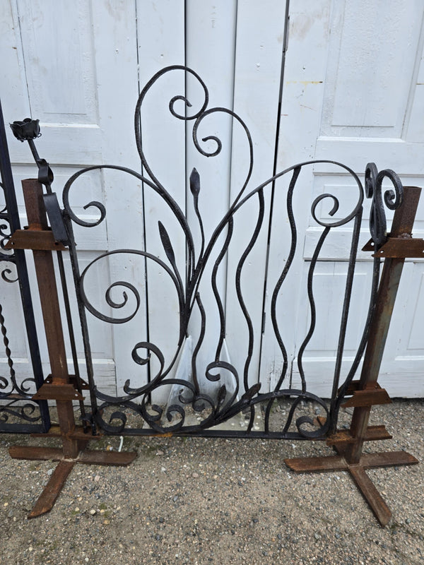 Unique Hand-Forged Garden Gate w/ Rose Ornament GAM0468