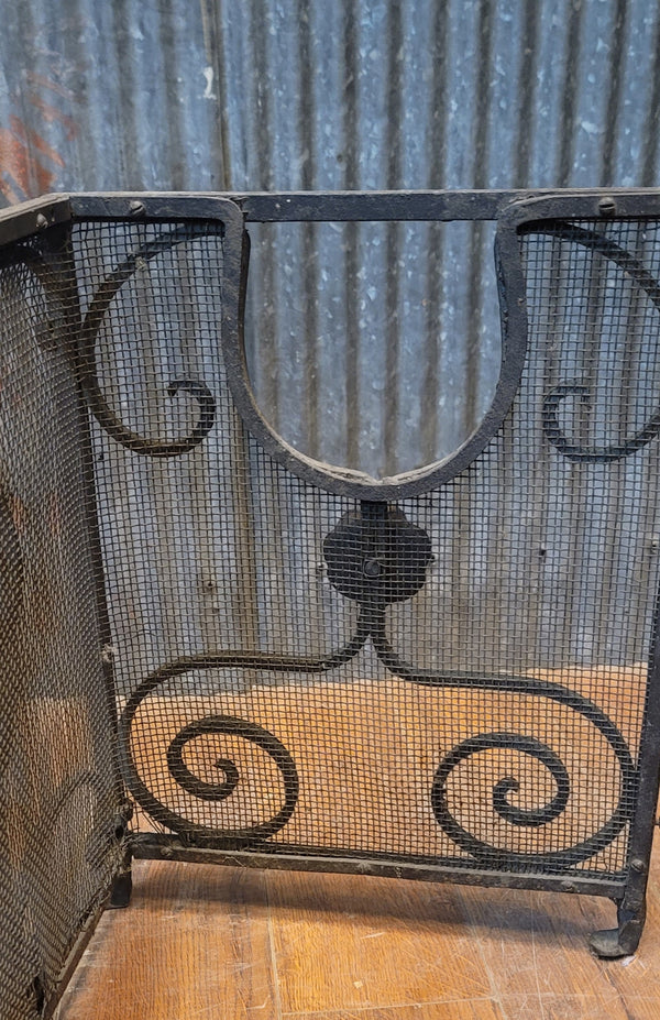 Vintage Ornate Wrought Iron Fireplace Fender 64" L x 16 1/2" T x 14" D GS00820