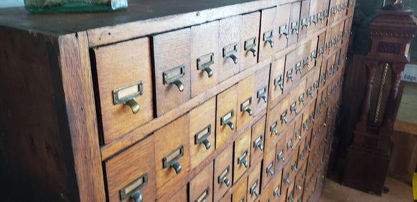 Reclaimed Wooden Hardware Store Bolt Bin with 144 Drawers 57 1/2" x 78 1/2 GAM015