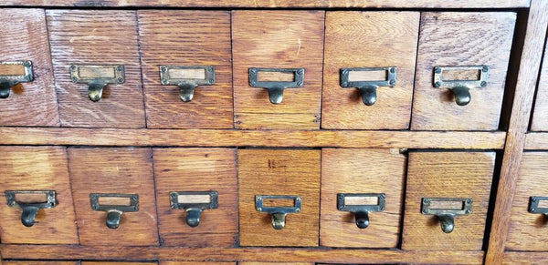 Reclaimed Wooden Hardware Store Bolt Bin with 144 Drawers 57 1/2" x 78 1/2 GAM015