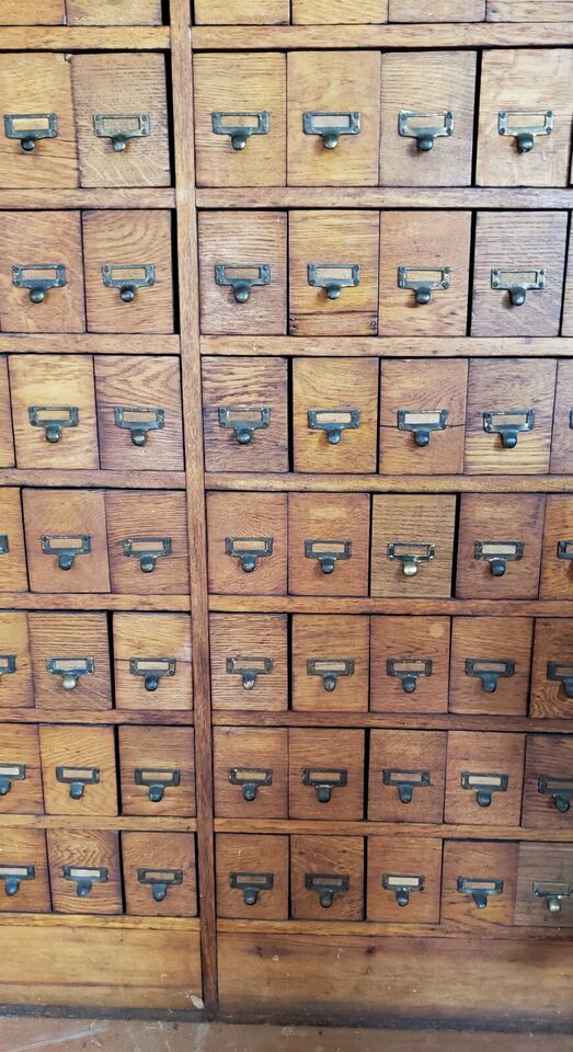 Reclaimed Wooden Hardware Store Bolt Bin with 144 Drawers 57 1/2" x 78 1/2 GAM015