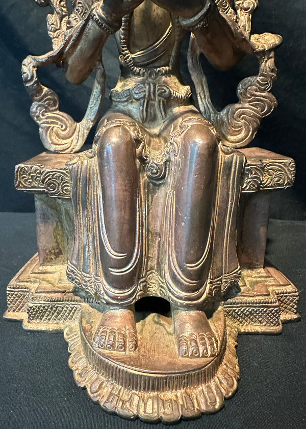 Bronze 11" Maitreya Buddhist Statue GA20455