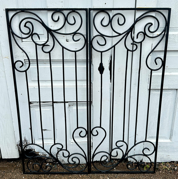 Hand-Wrought Garden Gate Pair w/ Intricate Scrollwork GA20403
