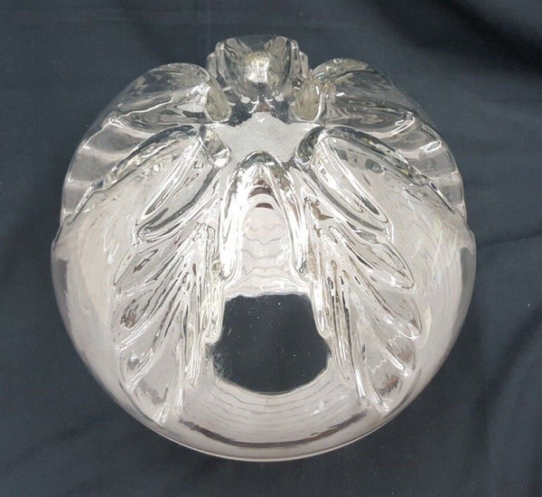 10" Round Frost to Clear Globe w/ 6 Top Wings & 3 5/8" Fitter GS00741